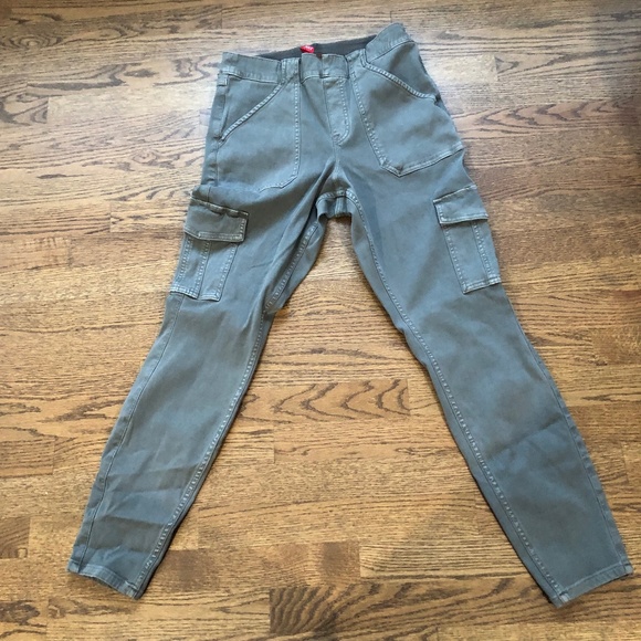 Spanx Gray Cargo Stretch Pants Large - Picture 1 of 9